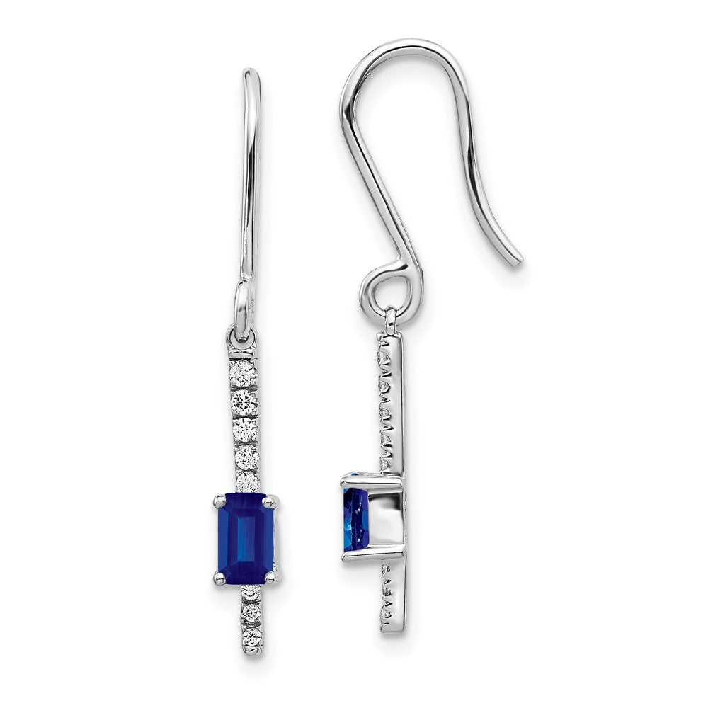 14k White Gold Diamond and Sapphire Fancy Earrings (1.7 grams)