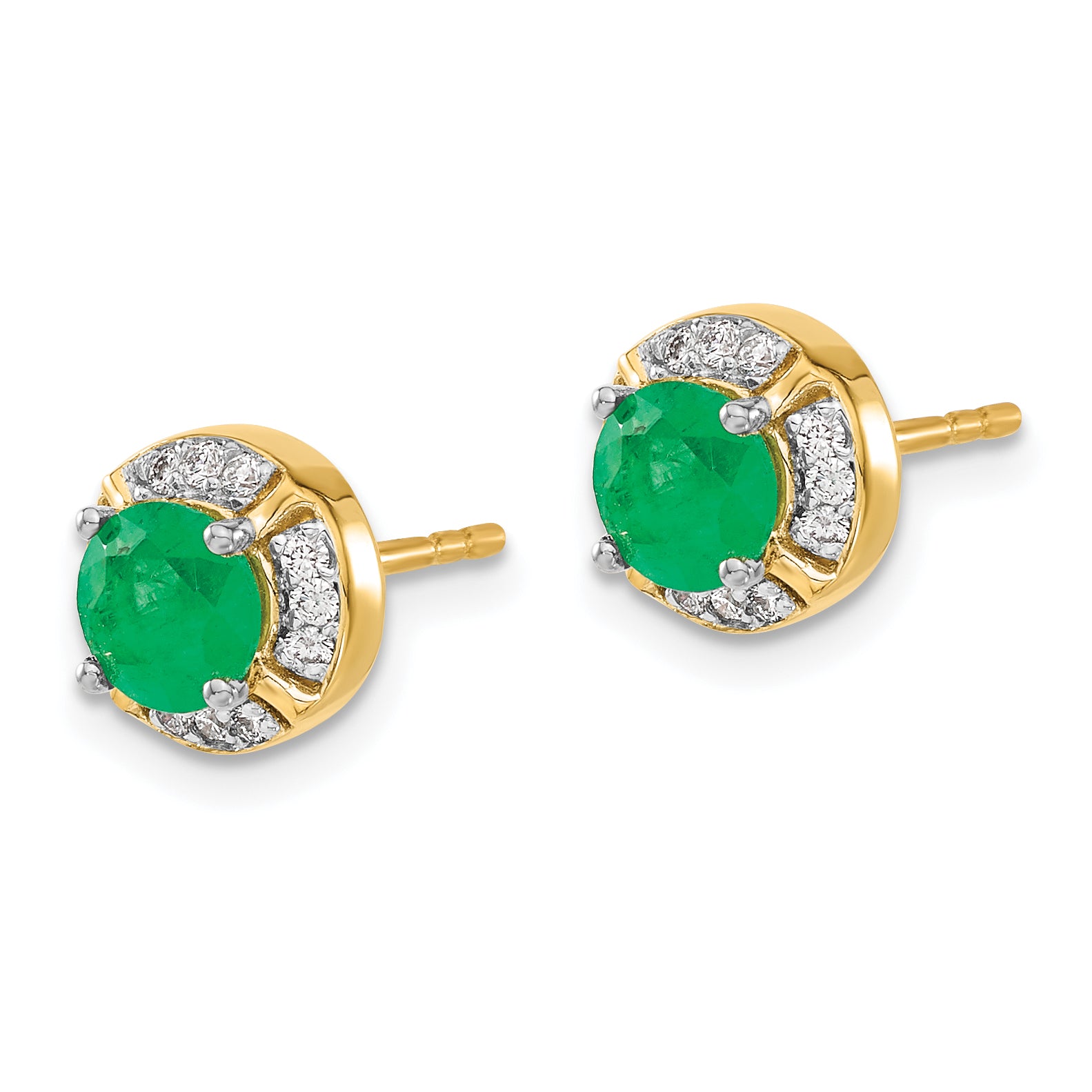 14k Diamond and Emerald Fancy Halo Earrings (3.2 grams)
