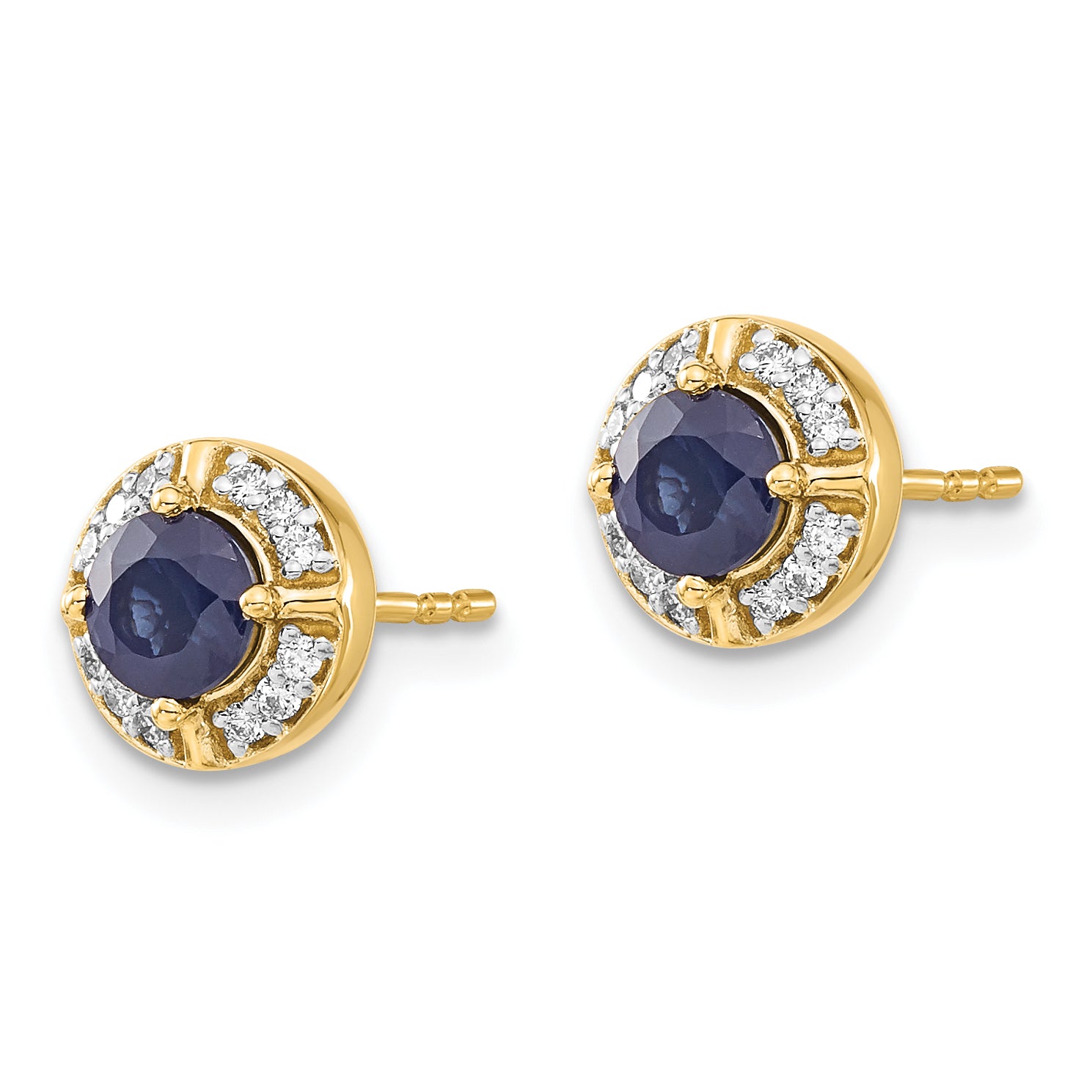 14k Diamond and Sapphire Fancy Halo Earrings (2.9 grams)