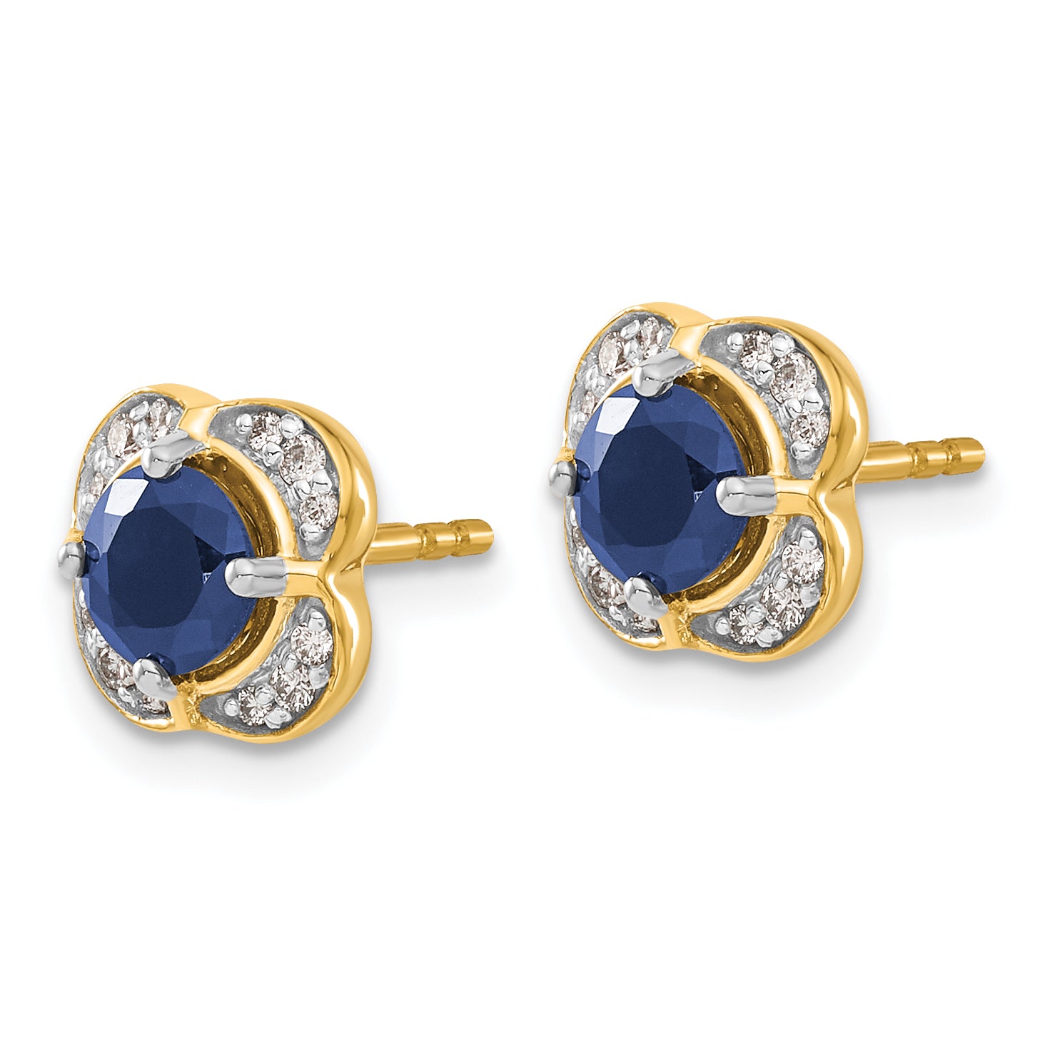 14k Diamond and Sapphire Fancy Earrings (2.1 grams)