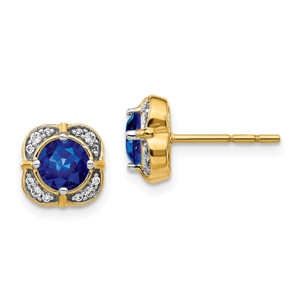 14k Diamond and Sapphire Fancy Earrings (2.1 grams)