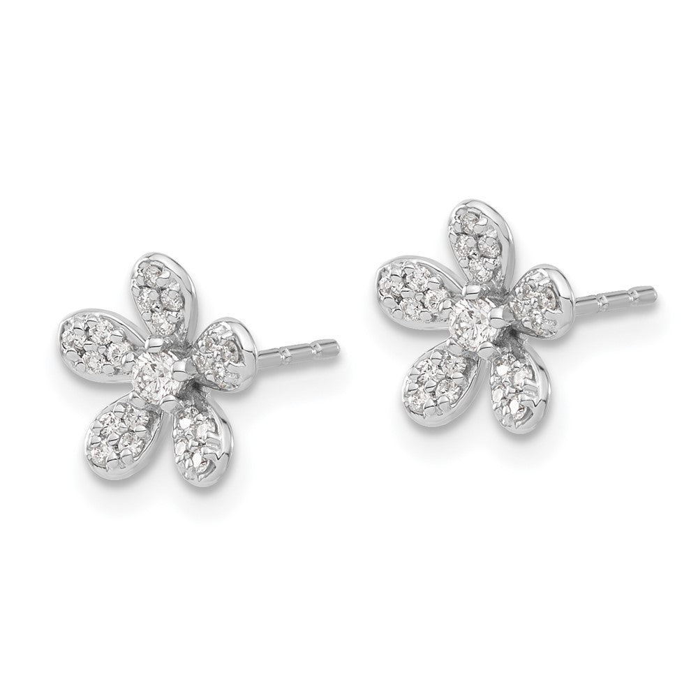 14k White Gold 9 mm Diamond Earrings (1.05 grams)