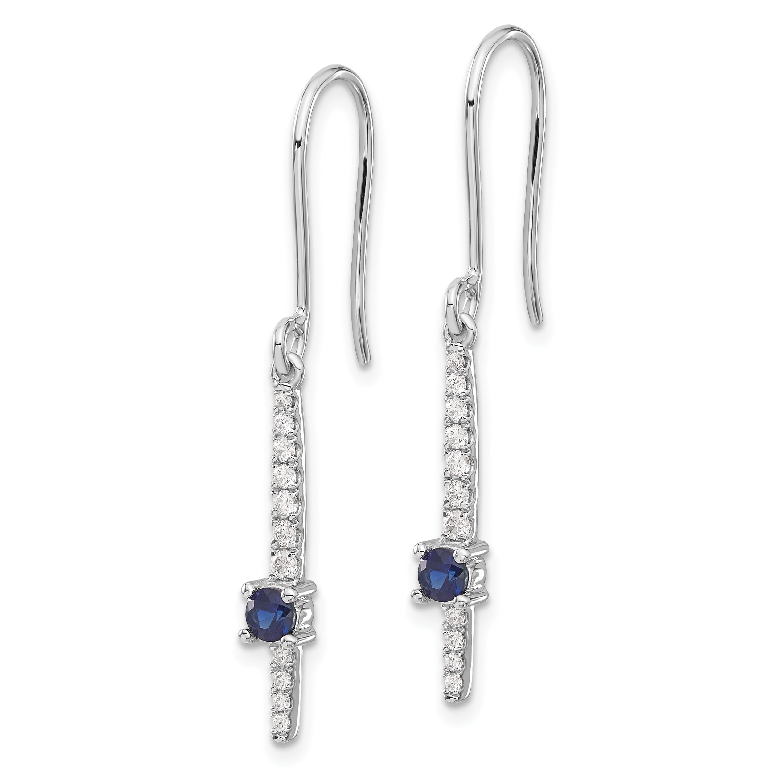 14k White Gold Diamond and Sapphire Fancy Earrings (2 grams)