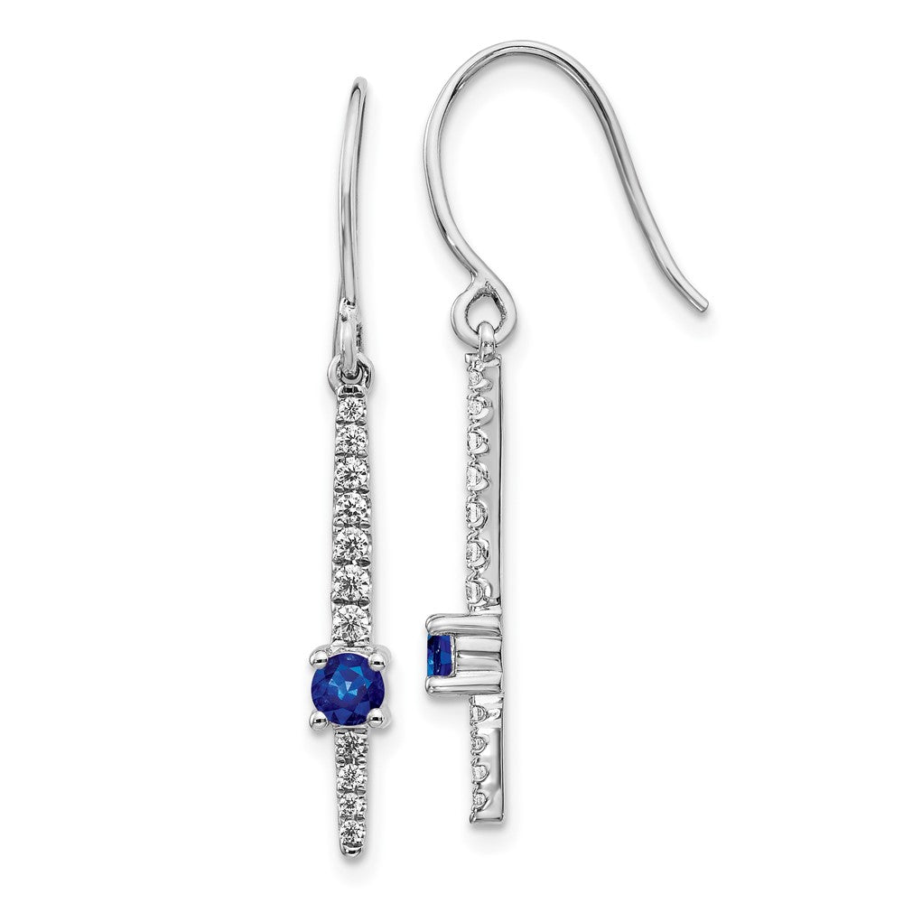 14k White Gold Diamond and Sapphire Fancy Earrings (2 grams)