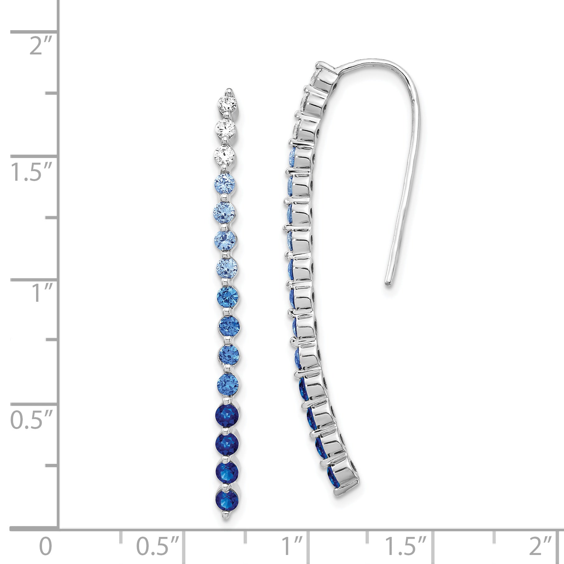 14k White Gold Diamond and Sapphire Earrings (3.65 grams)