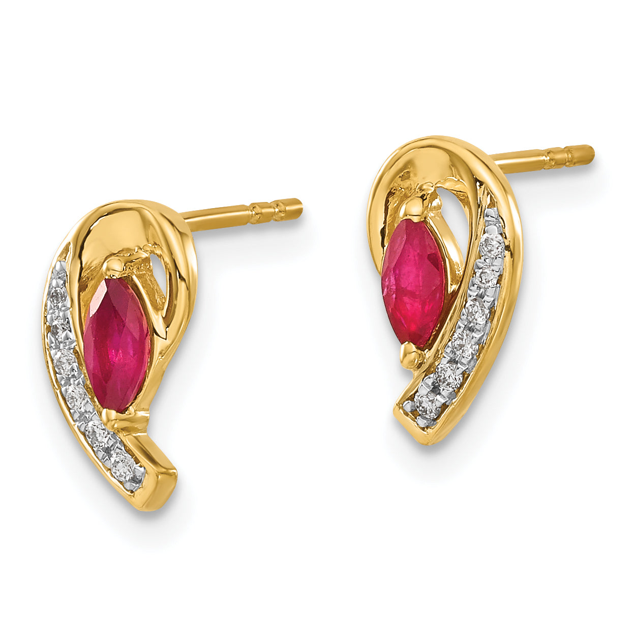 14k Diamond and Ruby Earrings (1.27 grams)