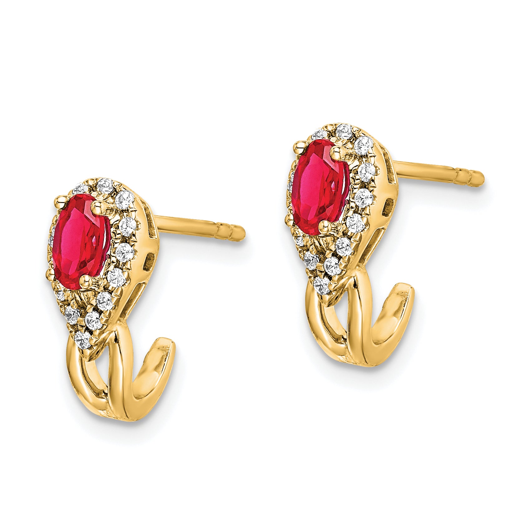 14k Diamond and Ruby Earrings (2.3 grams)