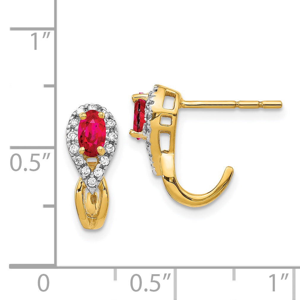 14k Diamond and Ruby Earrings (2.3 grams)