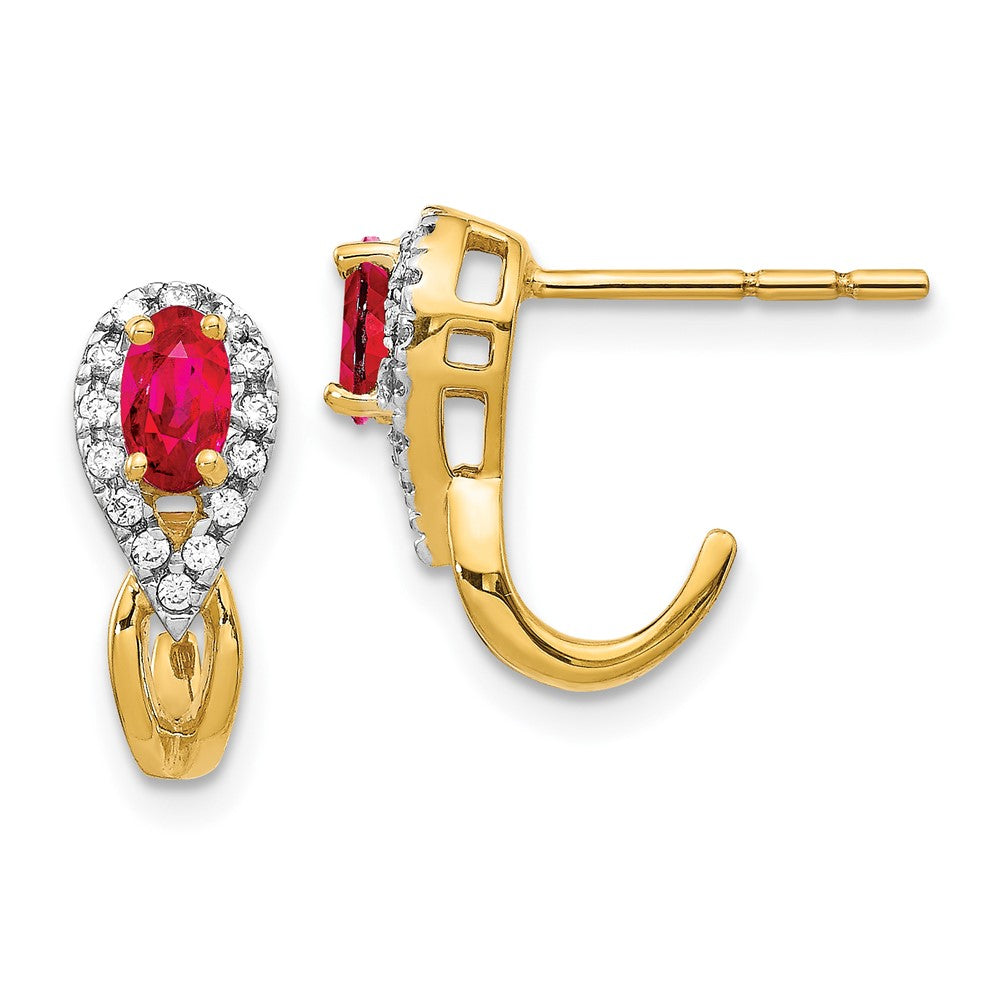 14k Diamond and Ruby Earrings (2.3 grams)