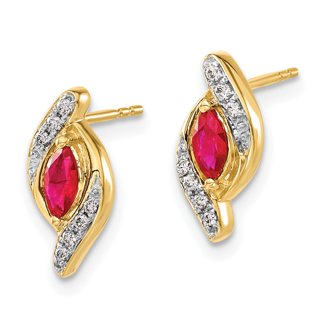 14k Diamond and Ruby Earrings (1.72 grams)