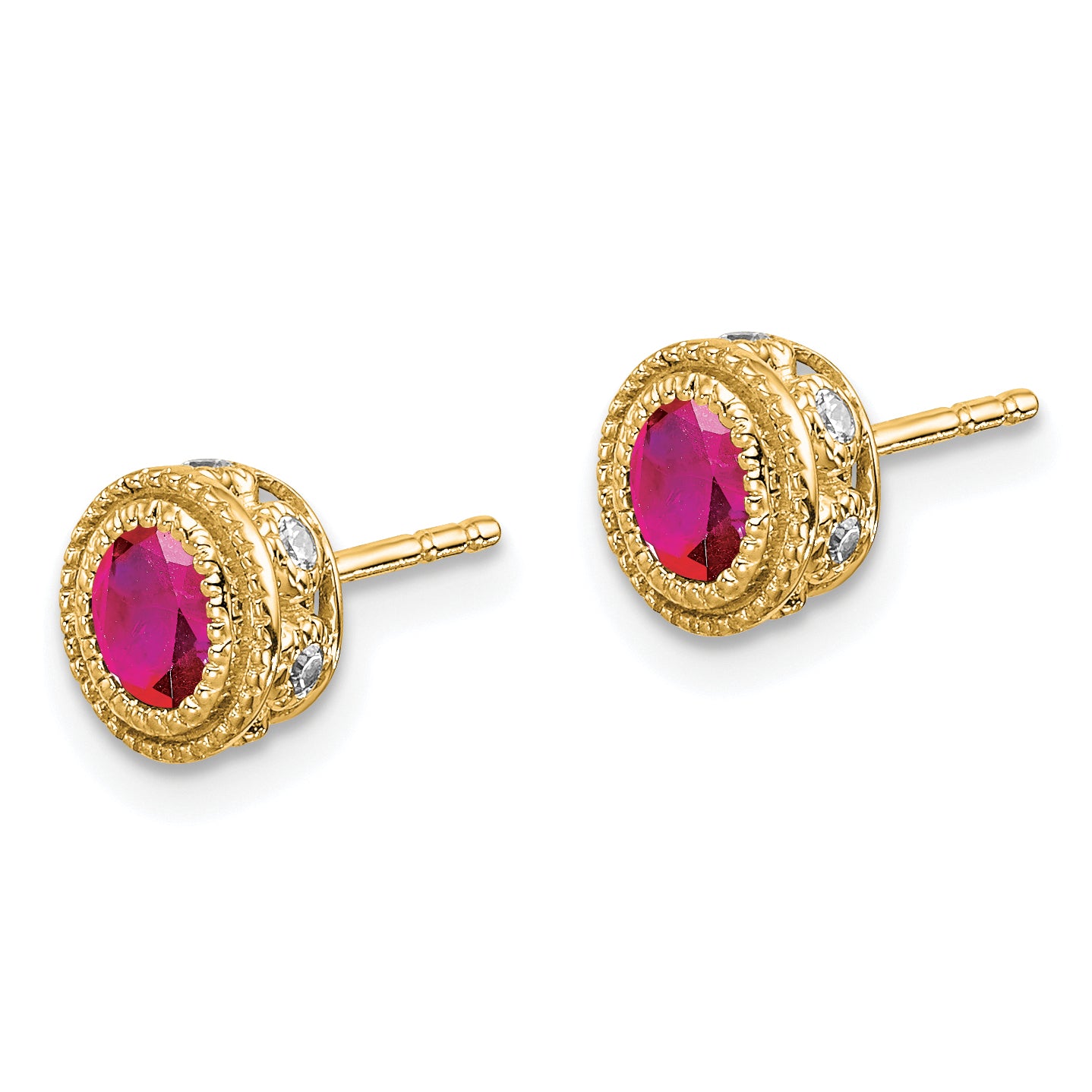 14k Ruby and Diamond Earrings (1.55 grams)