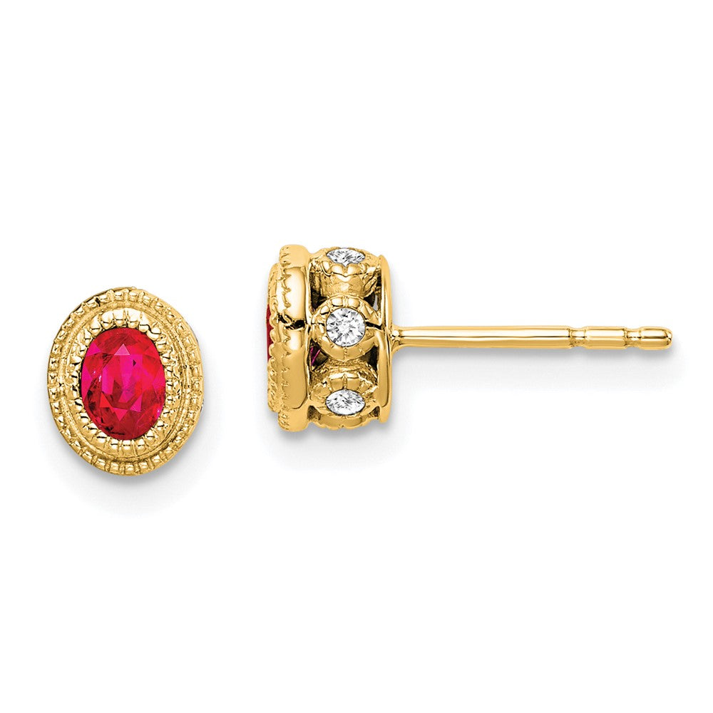 14k Ruby and Diamond Earrings (1.55 grams)