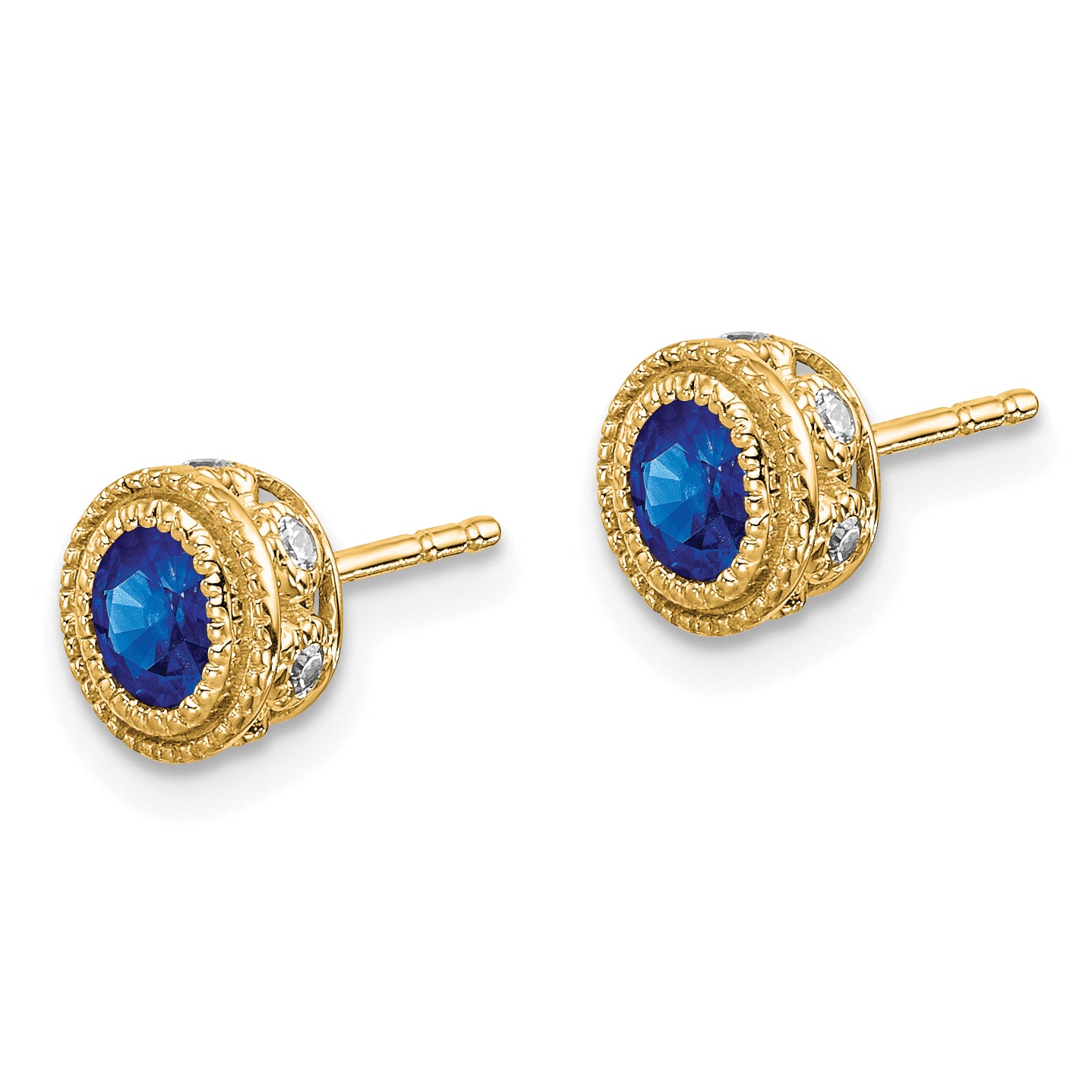 14k Sapphire and Diamond Earrings (1.55 grams)