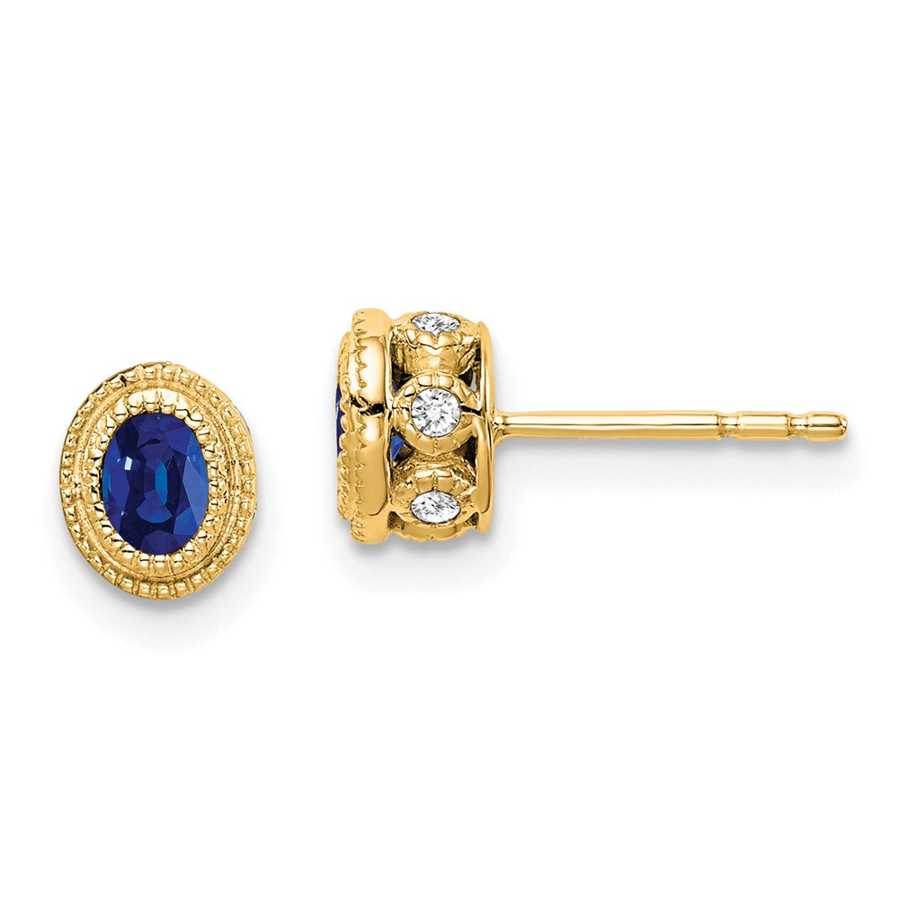 14k Sapphire and Diamond Earrings (1.55 grams)