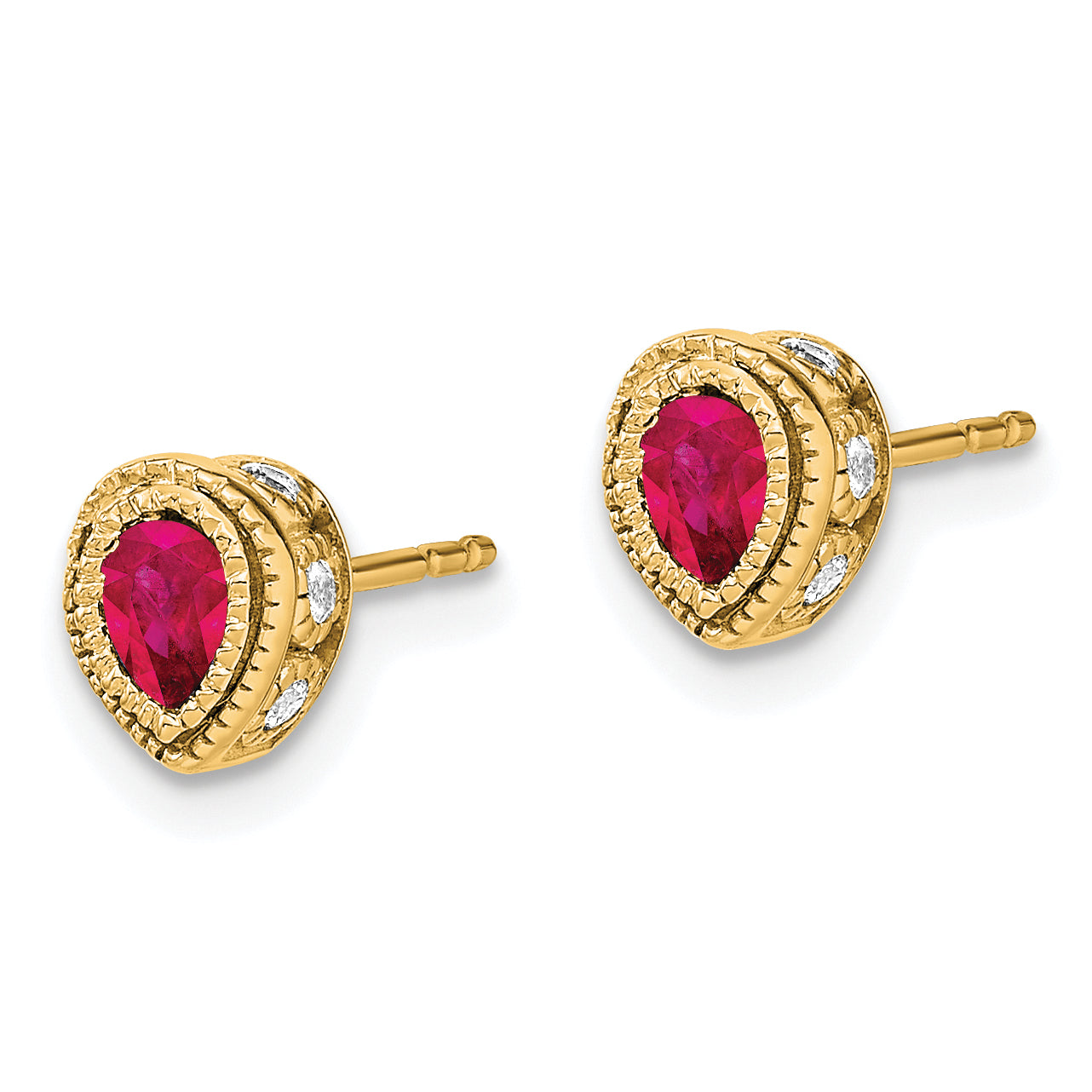 14k Ruby and Diamond Earrings (1.7 grams)