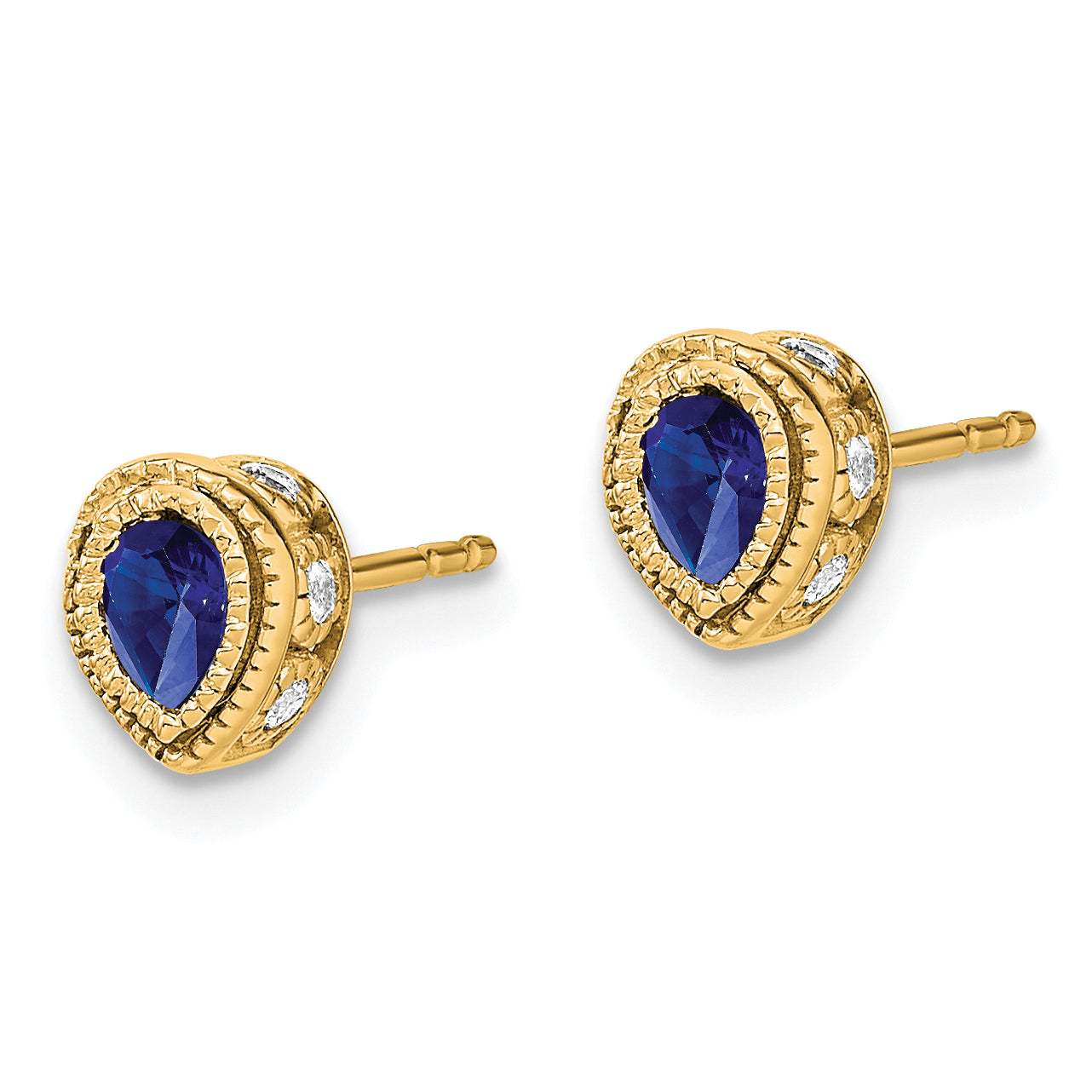 14k Sapphire and Diamond Earrings (1.7 grams)