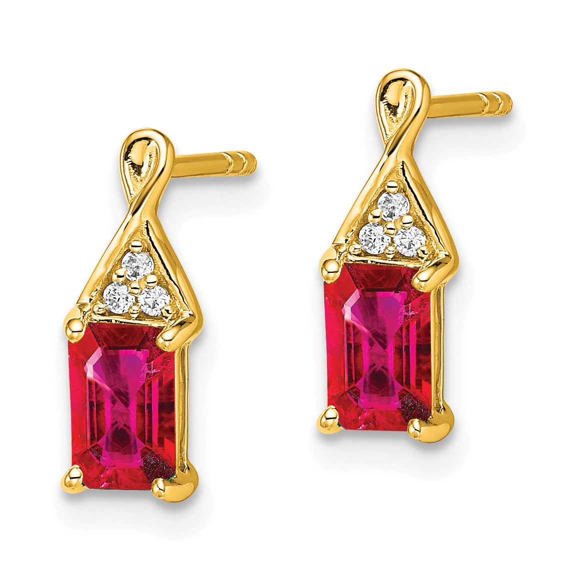 14k Ruby and Diamond Earrings (1.22 grams)