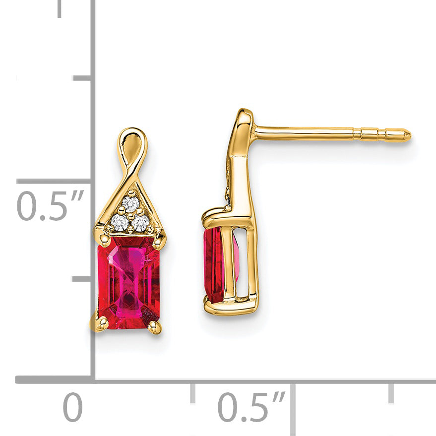 14k Ruby and Diamond Earrings (1.22 grams)