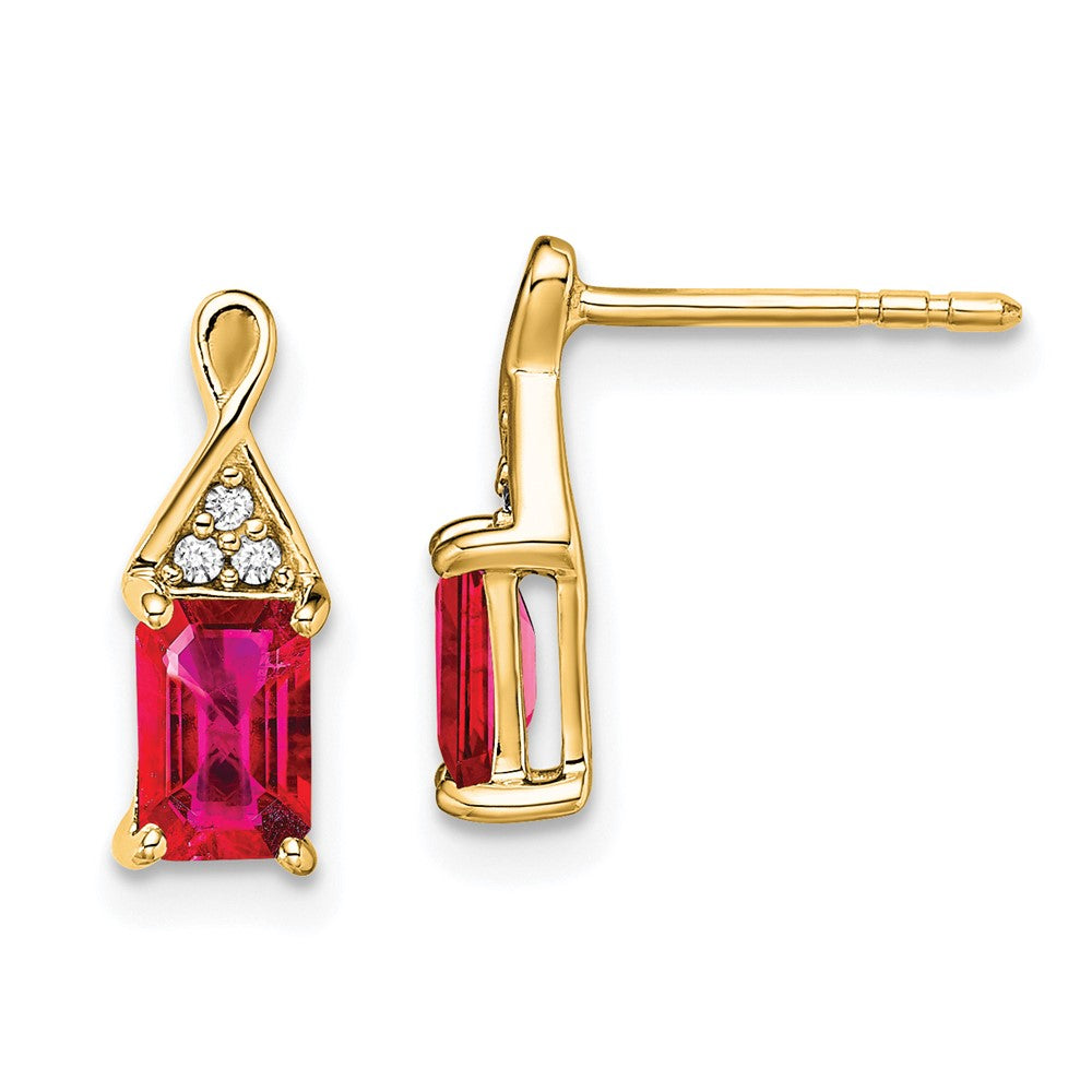 14k Ruby and Diamond Earrings (1.22 grams)