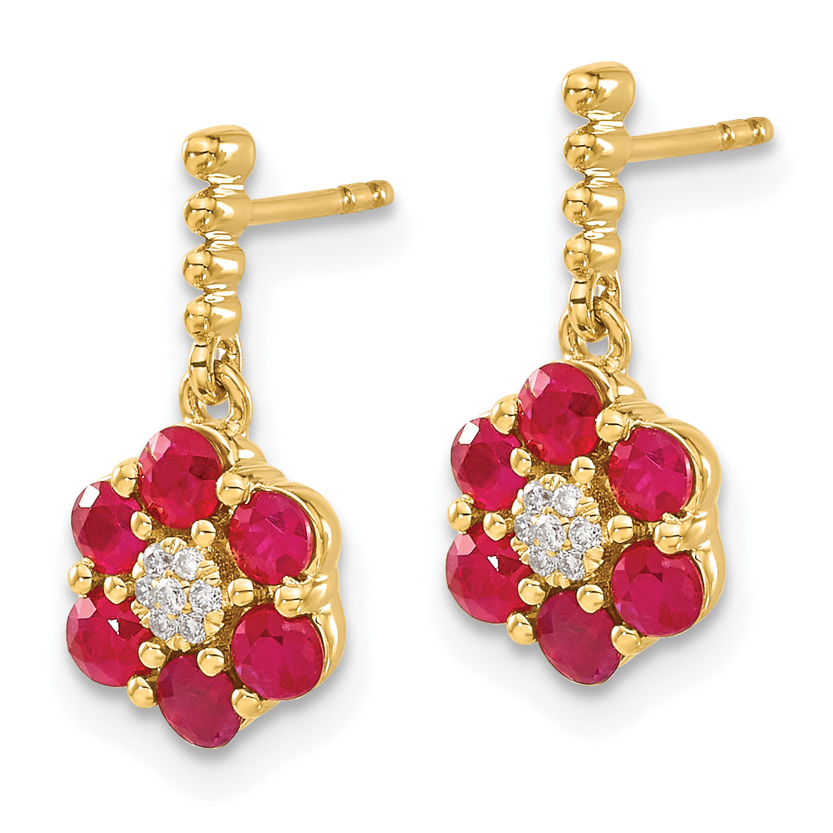 14k Ruby and Diamond Earrings (2.25 grams)