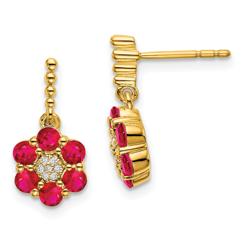 14k Ruby and Diamond Earrings (2.25 grams)