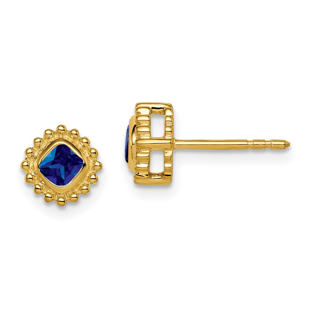 14k Cushion Sapphire Earrings (1.8 grams)