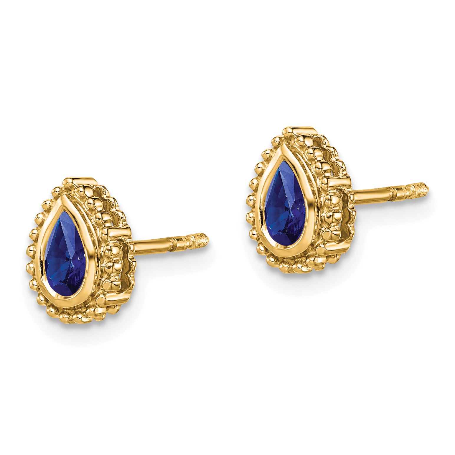 14k Pear Sapphire Post Earrings (1.6 grams)