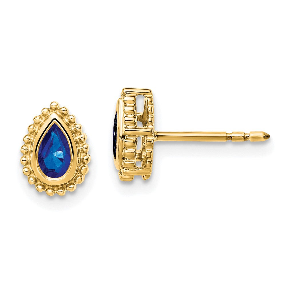 14k Pear Sapphire Post Earrings (1.6 grams)