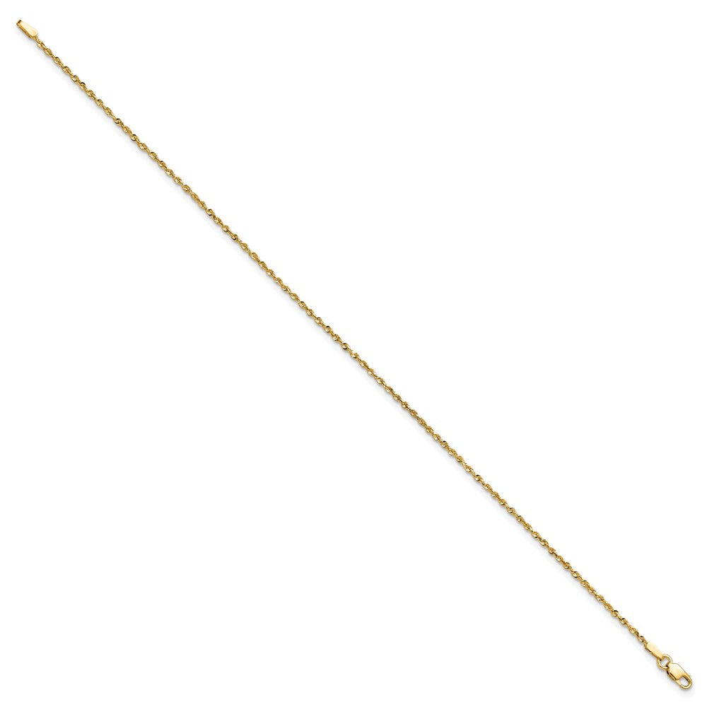 14k 1.5mm Extra-Light D/C Rope Chain Bracelet (1.21 grams)