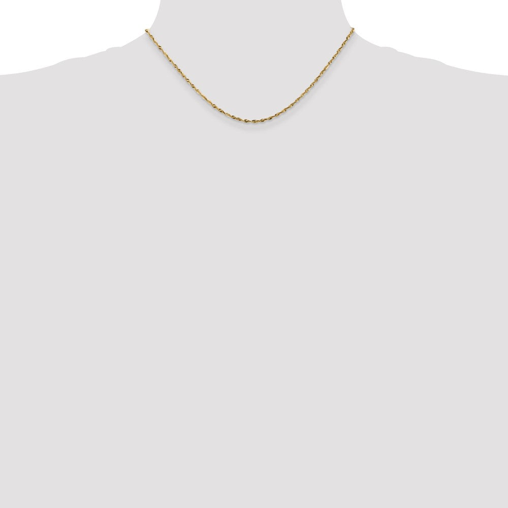 14k 1.8mm Extra-Light D/C Rope Chain (3.21 grams)