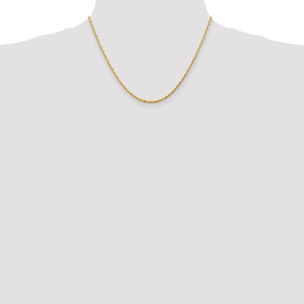 14k 2.25mm Extra-Light D/C Rope Chain (4.17 grams)