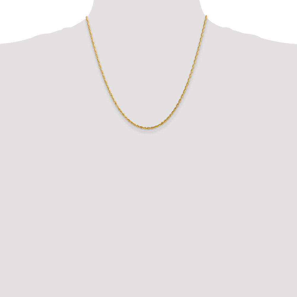 14k 2.25mm Extra-Light D/C Rope Chain (4.17 grams)