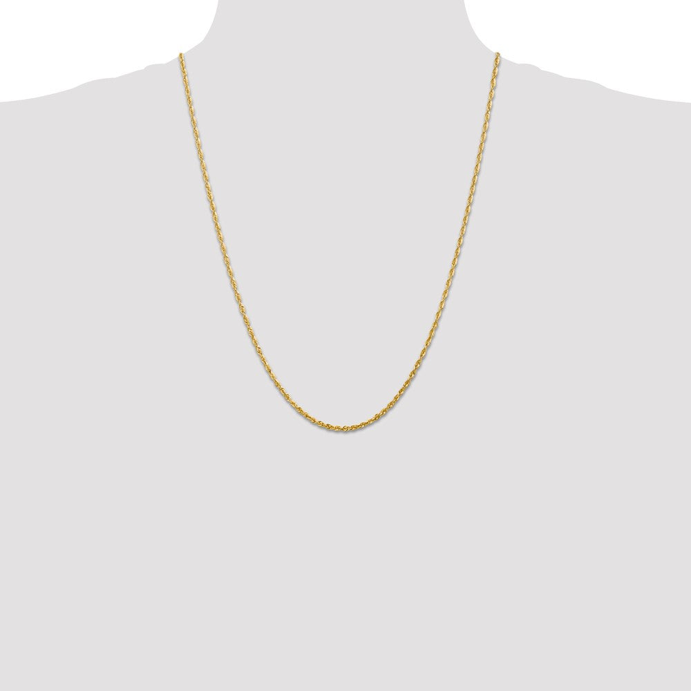 14k 2.25mm Extra-Light D/C Rope Chain (4.17 grams)