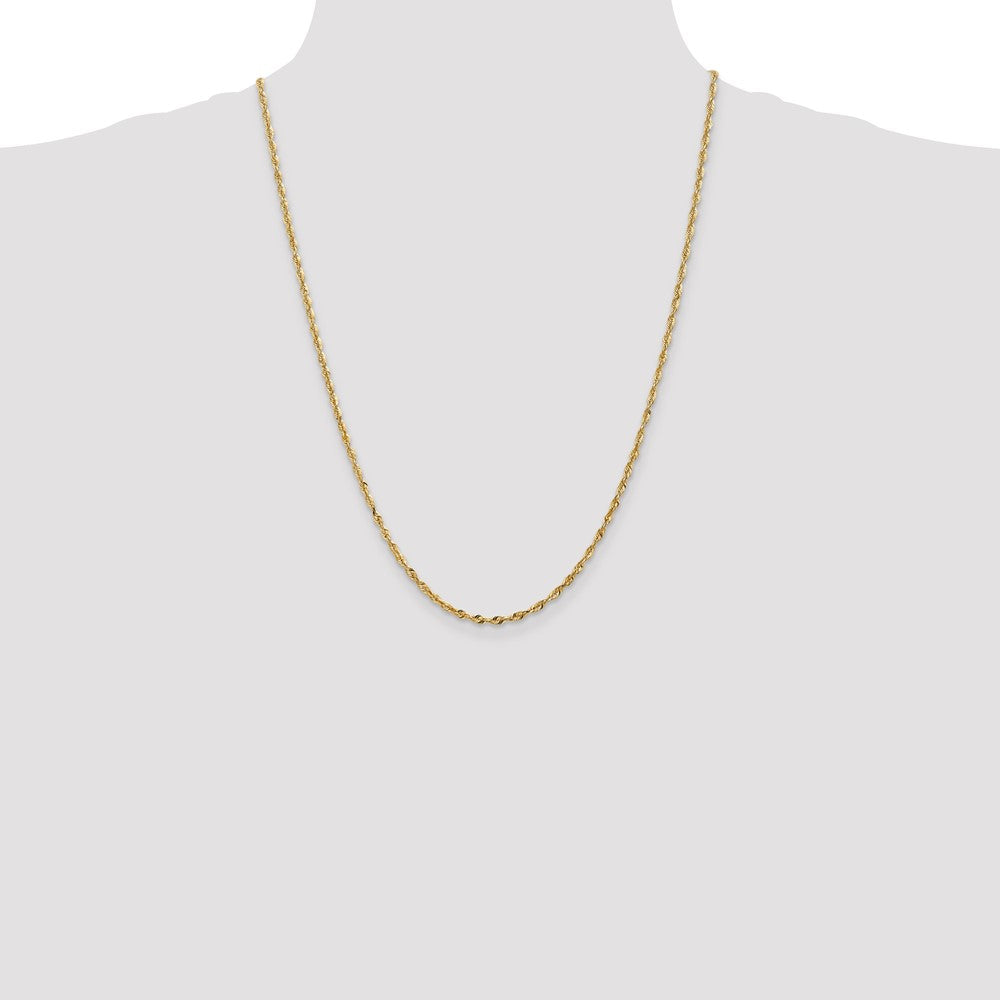 14k 2.5mm Extra-Light D/C Rope Chain (6.54 grams)