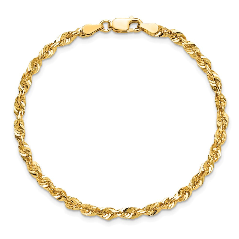 14k 4mm Extra-Light D/C Rope Chain Bracelet (5.12 grams)
