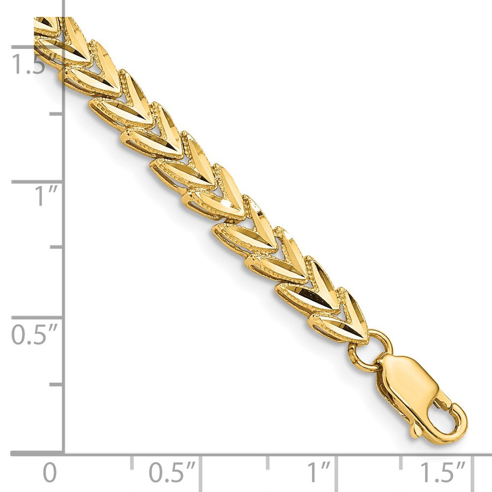 14k Yellow Gold 5 mm Diamond Cut Bracelet (6.79 grams)