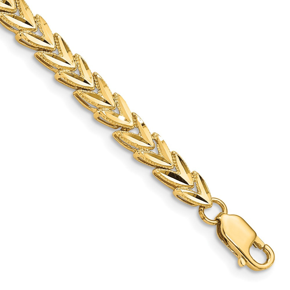 14k Yellow Gold 5 mm Diamond Cut Bracelet (6.79 grams)