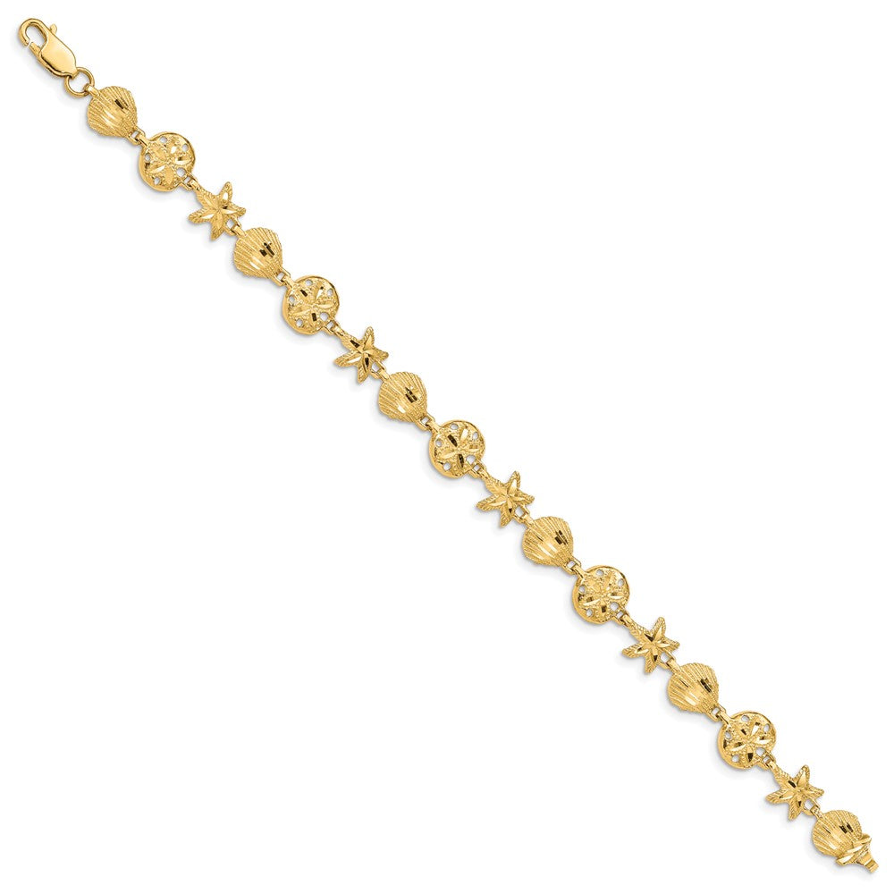 14k Yellow Gold 8.8 mm Sea Life Bracelet (6.6 grams)