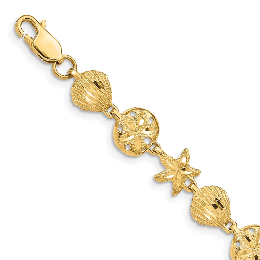 14k Yellow Gold 8.8 mm Sea Life Bracelet (6.6 grams)