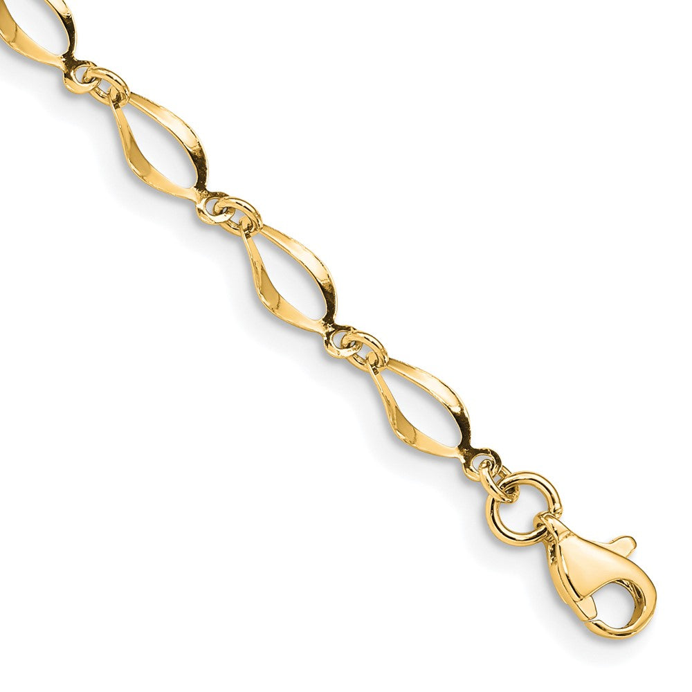 14k Yellow Gold 5 mm Polished Fancy Link Bracelet (1.98 grams)