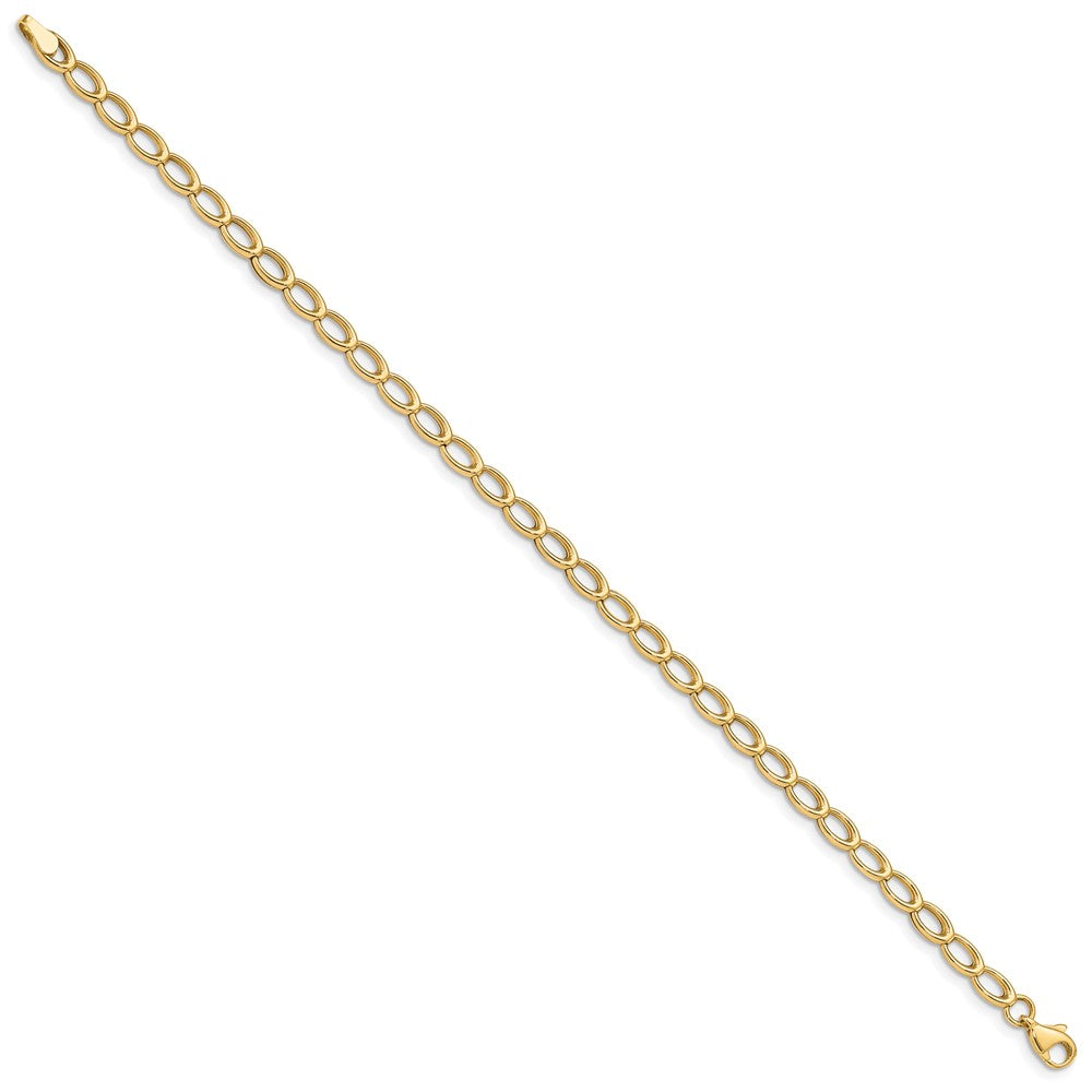 14k Yellow Gold 4 mm Gold Polished Open Link Bracelet (3.57 grams)