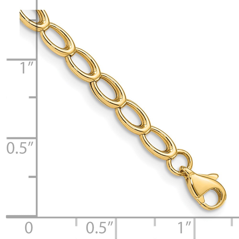 14k Yellow Gold 4 mm Gold Polished Open Link Bracelet (3.57 grams)