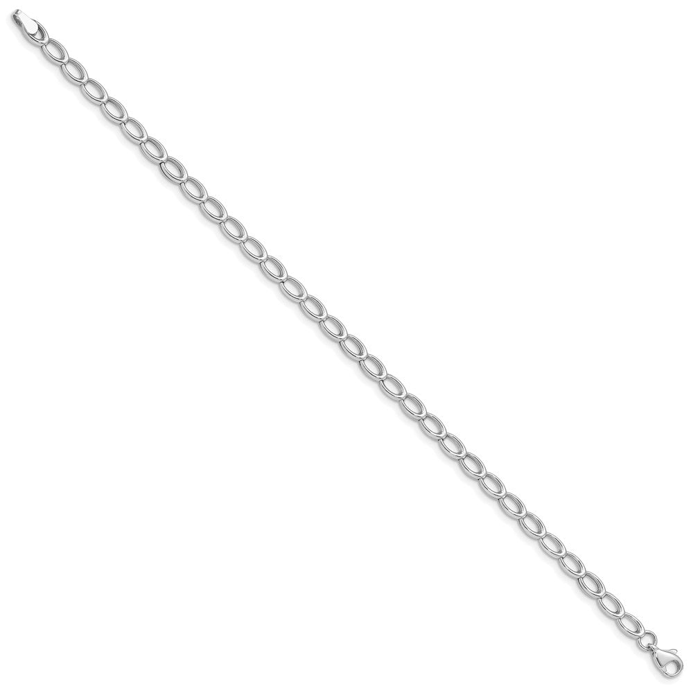 14k White Gold 4 mm  Polished Open Link Bracelet