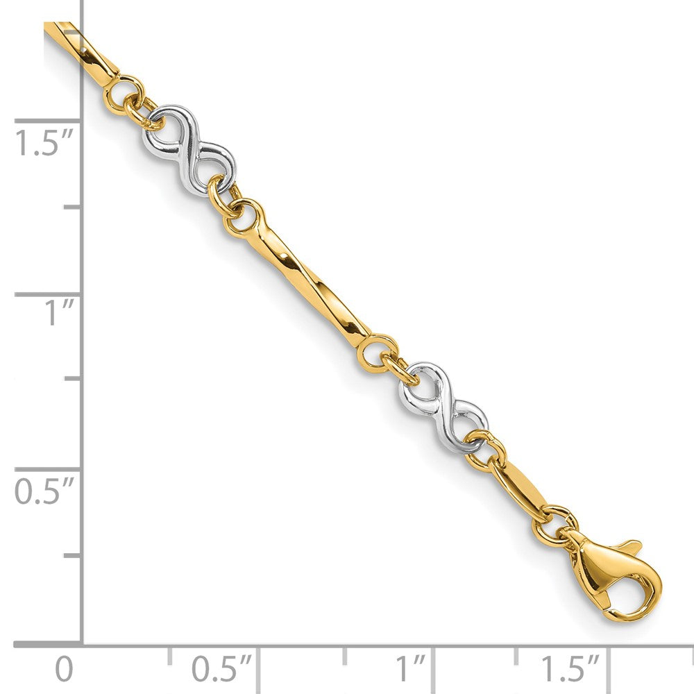 14k Two-tone 5 mm Fancy Link Bracelet (2.96 grams)