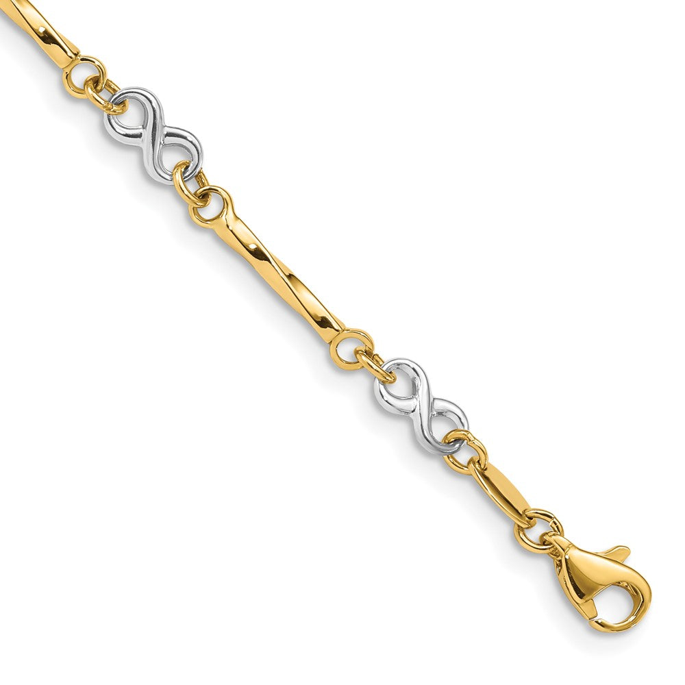 14k Two-tone 5 mm Fancy Link Bracelet (2.96 grams)