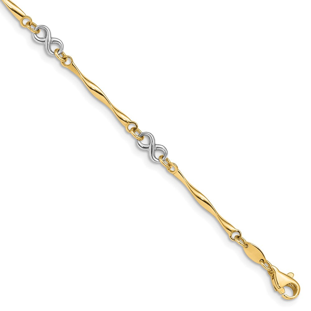 14k Two-tone 4 mm Polished Infinity Bracelet