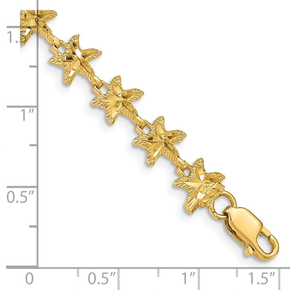 14k Yellow Gold 8 mm Starfish Bracelet (4.48 grams)