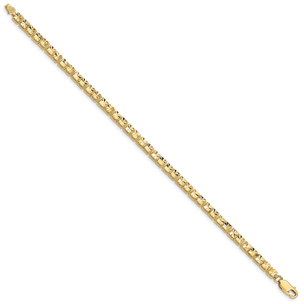 14k Yellow Gold 4 mm Diamond-Cut Bracelet (6.45 grams)