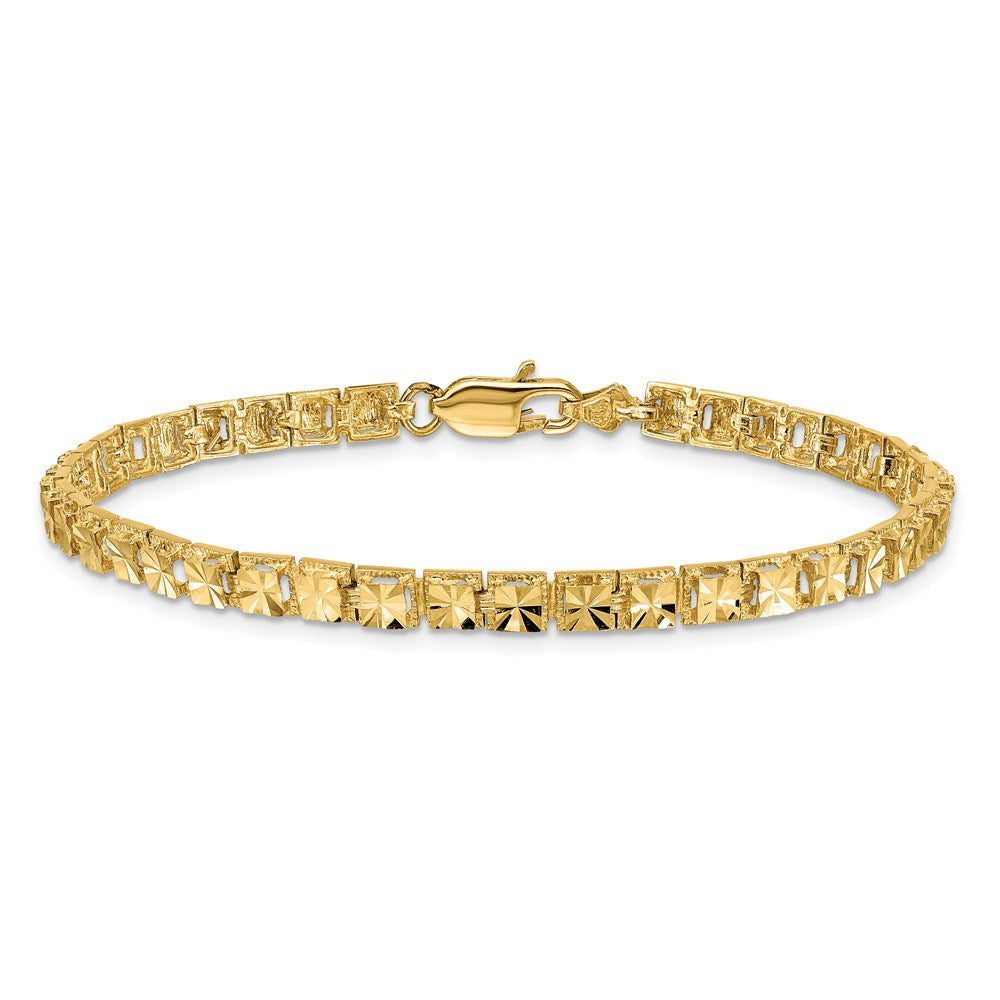 14k Yellow Gold 4 mm Diamond-Cut Bracelet (6.45 grams)