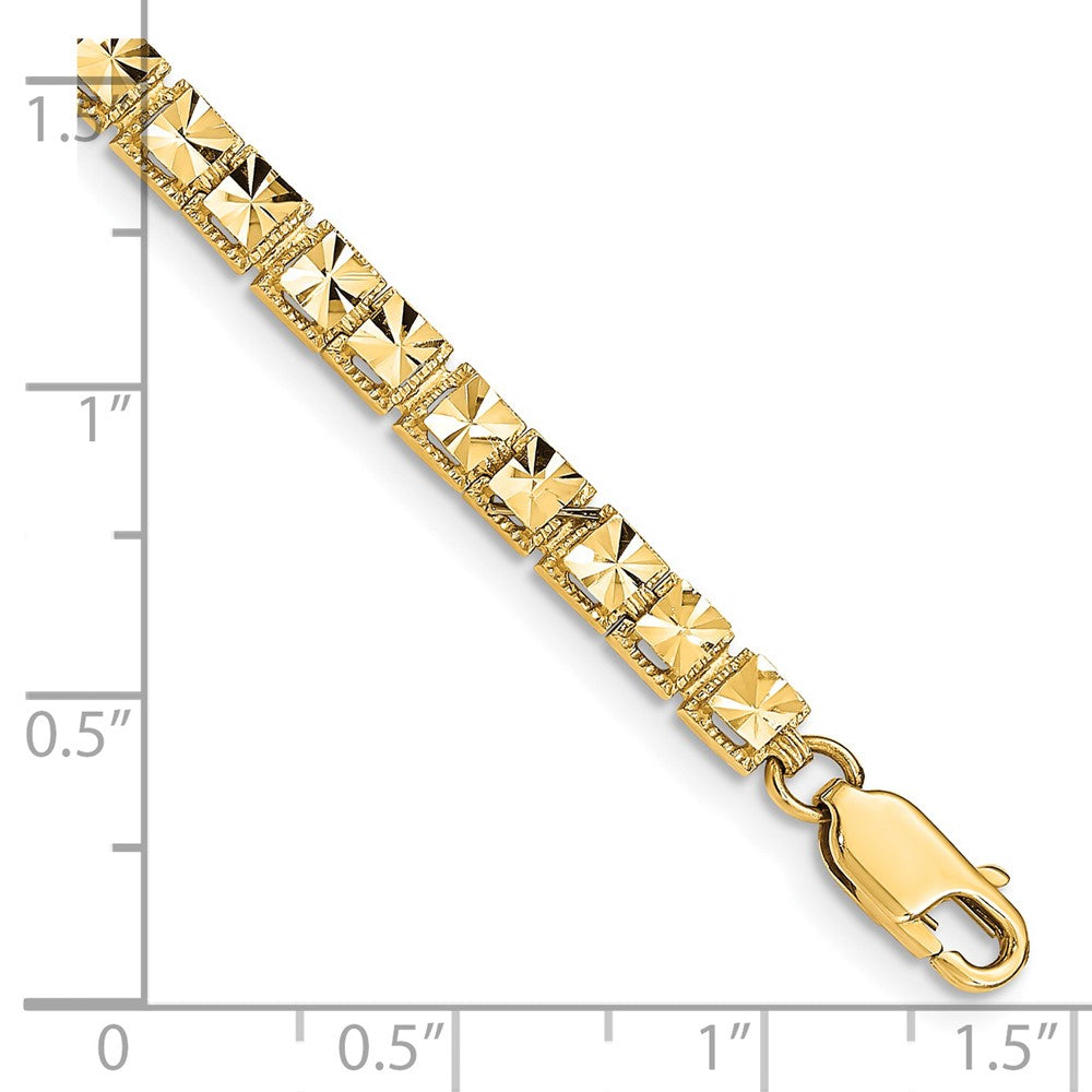 14k Yellow Gold 4 mm Diamond-Cut Bracelet (6.45 grams)